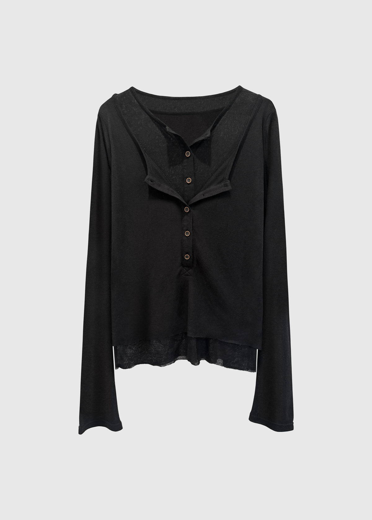 Layered Henley in Black – JUN ALYX